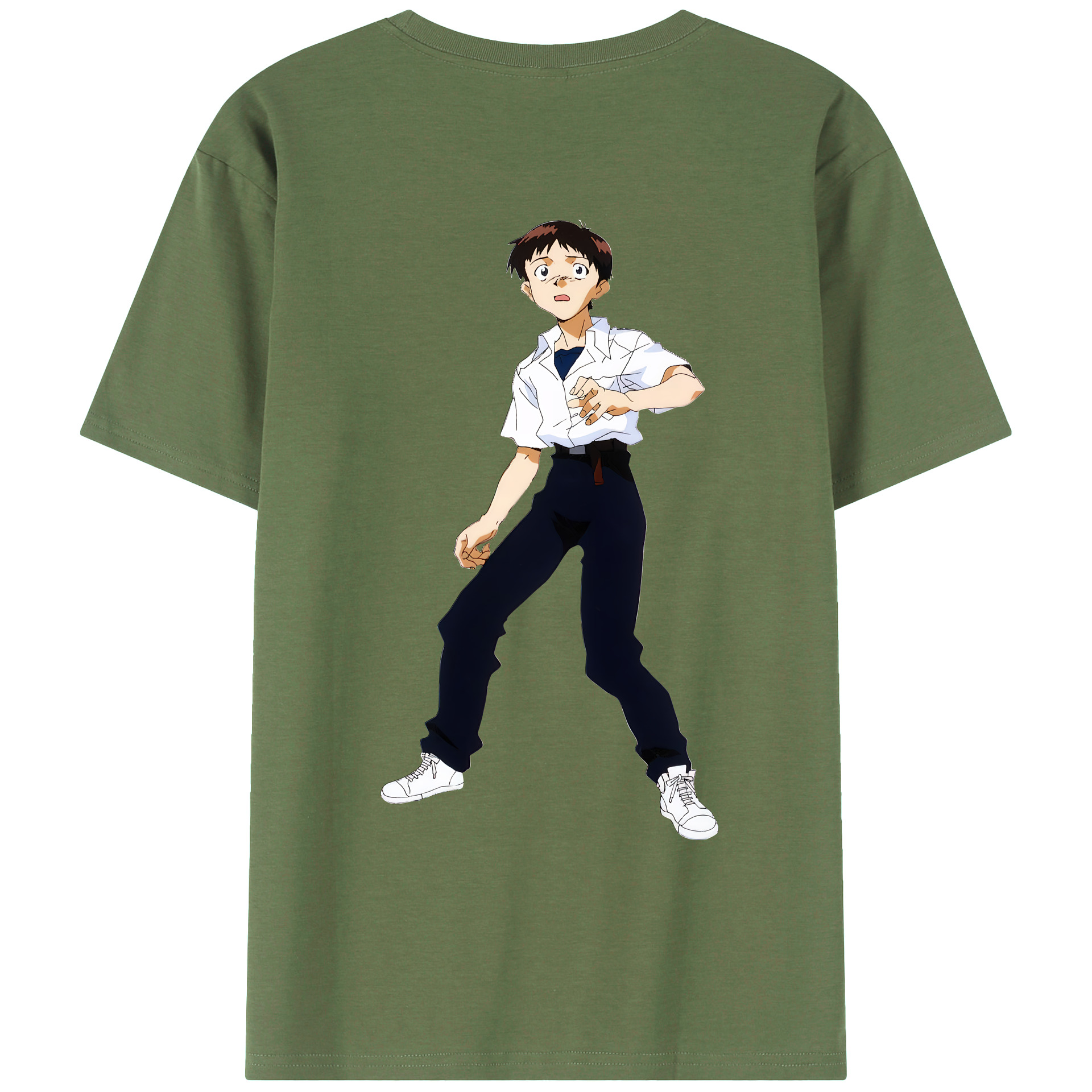 （画像用） EVA 新世紀エヴァンゲリオン 綿100％ メンズ半袖Tシャツ（バックプリント） 通気性